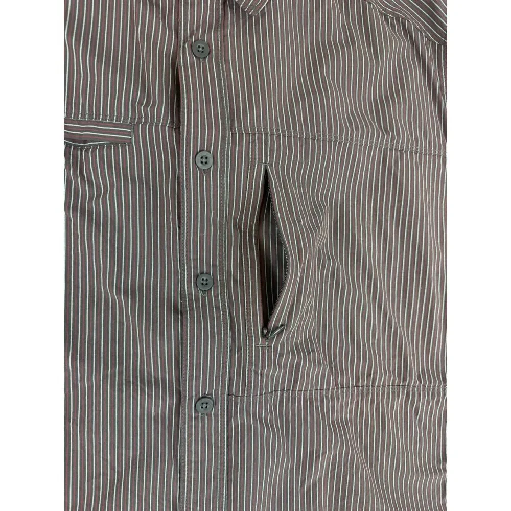 North Face‎ Tekware Shirt Large Striped Outdoors Hike Camp Gorpcore Long Sleeve